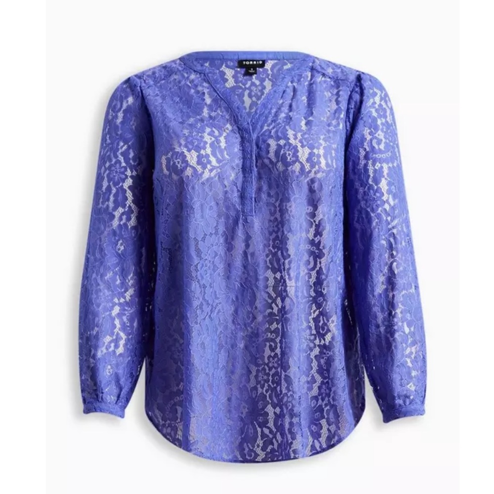 Torrid Harper Lace Pullover Long Sleeve Blouse
